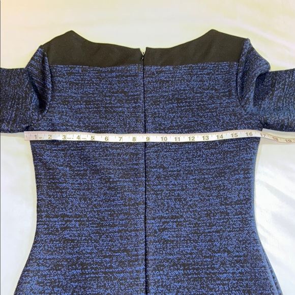 Le Chateau Blue and Black Sheath Mini Dress with Bateau Neckline - Picture 8 of 12